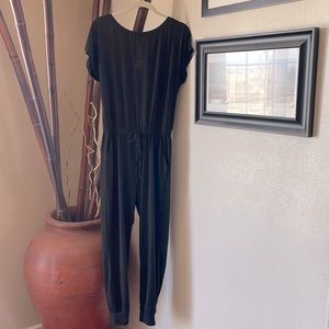 Black knit off the shoulder romper size M